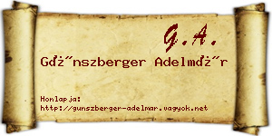 Günszberger Adelmár névjegykártya